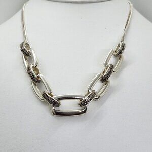 Dana Buchman Silver‎ Tone Textured Link Necklace